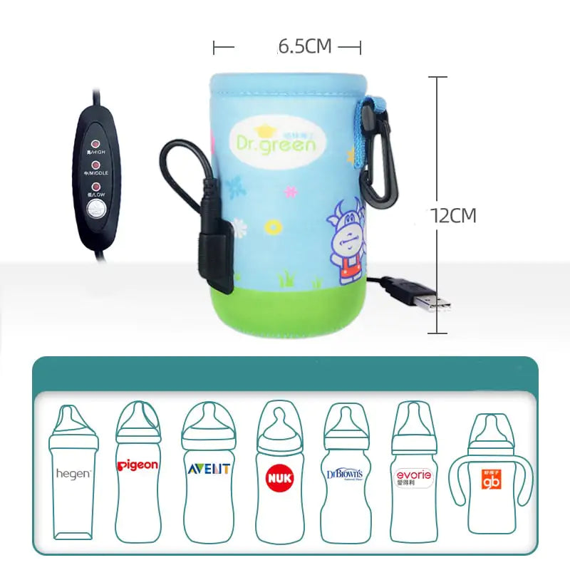 Portable USB Baby Bottle Warmer Heating Jacket Pi-Mart