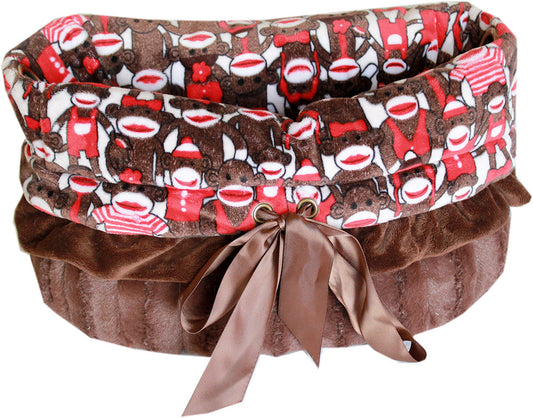 Funky Monkey Reversible Snuggle Bugs Pet Bed, Bag, and Car Seat LuxuryLifeWay Online Store