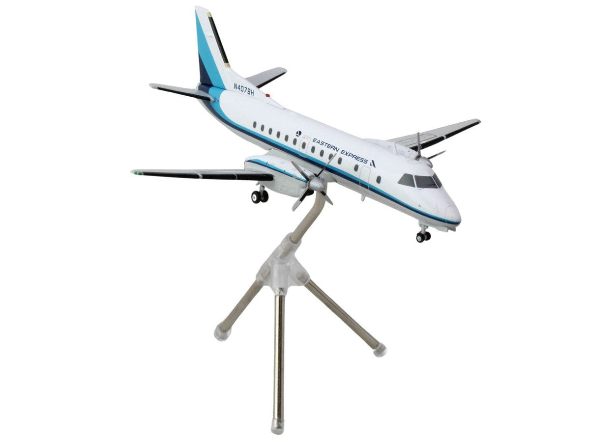 Saab 340A Commercial Aircraft "Eastern Express/Bar Harbor" (N407BH) White with Blue Stripes "Gemini 200" Series 1/200 Diecast Model Airplane by GeminiJets LuxuryLifeWay Online Store