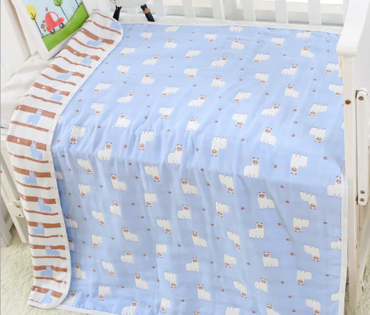 Pure Cotton 6-Layer Baby Bath Towel Blanket, 110cm Pi-Mart