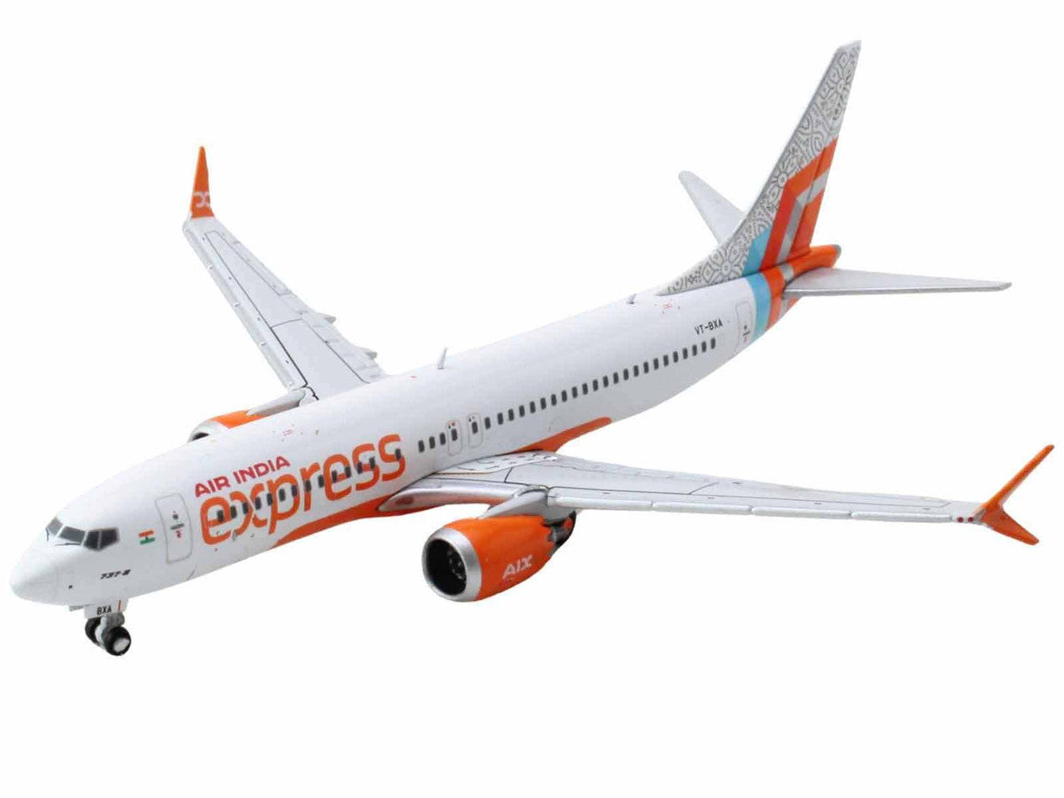 Boeing 737 MAX 8 Commercial Aircraft "Air India Express" (VT-BXA) White with Tail Graphics 1/400 Diecast Model Airplane by GeminiJets LuxuryLifeWay Online Store