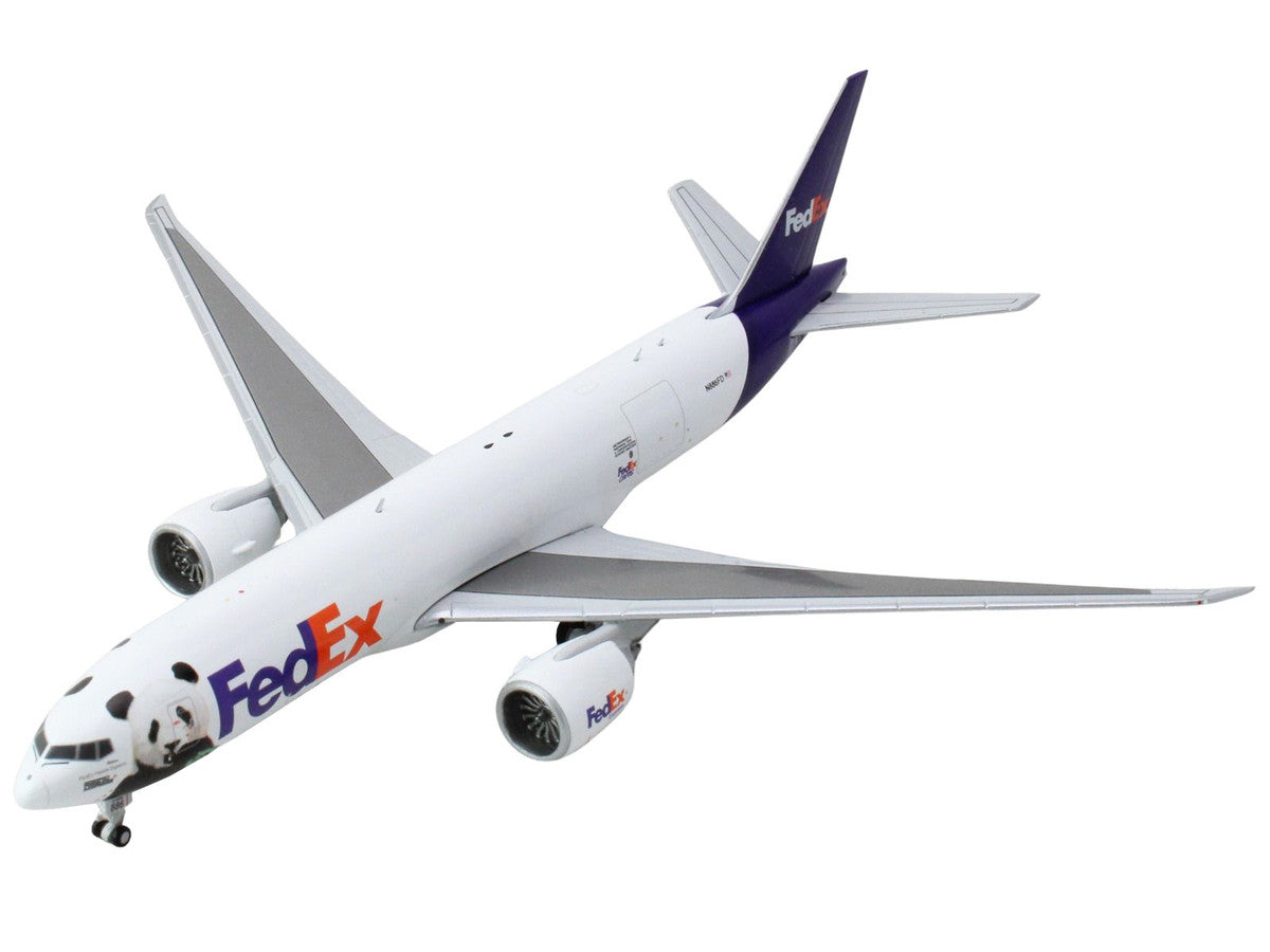 Boeing 777F Commercial Aircraft "Federal Express (FedEx) - Panda Express" (N886FD) White with Purple Tail 1/400 Diecast Model Airplane by GeminiJets LuxuryLifeWay Online Store