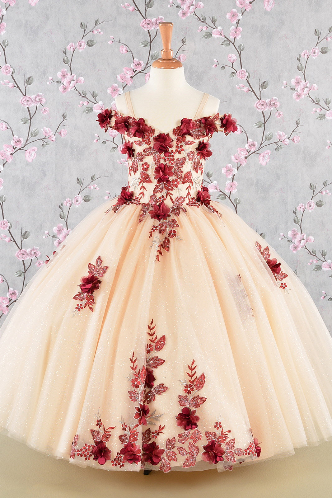 3-D Flower Embroidery Bead Mesh Kids Dress LuxuryLifeWay Online Store