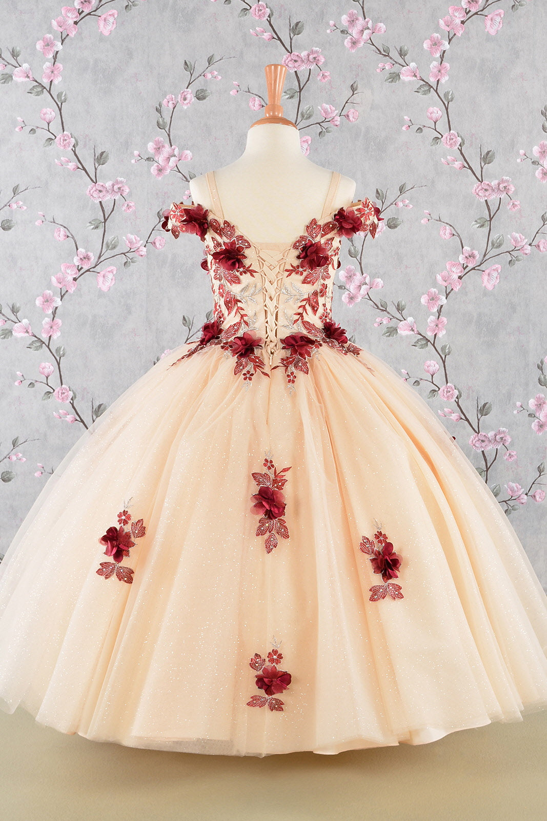 3-D Flower Embroidery Bead Mesh Kids Dress LuxuryLifeWay Online Store