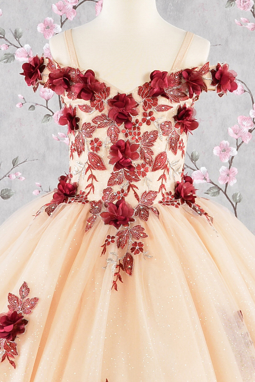 3-D Flower Embroidery Bead Mesh Kids Dress LuxuryLifeWay Online Store