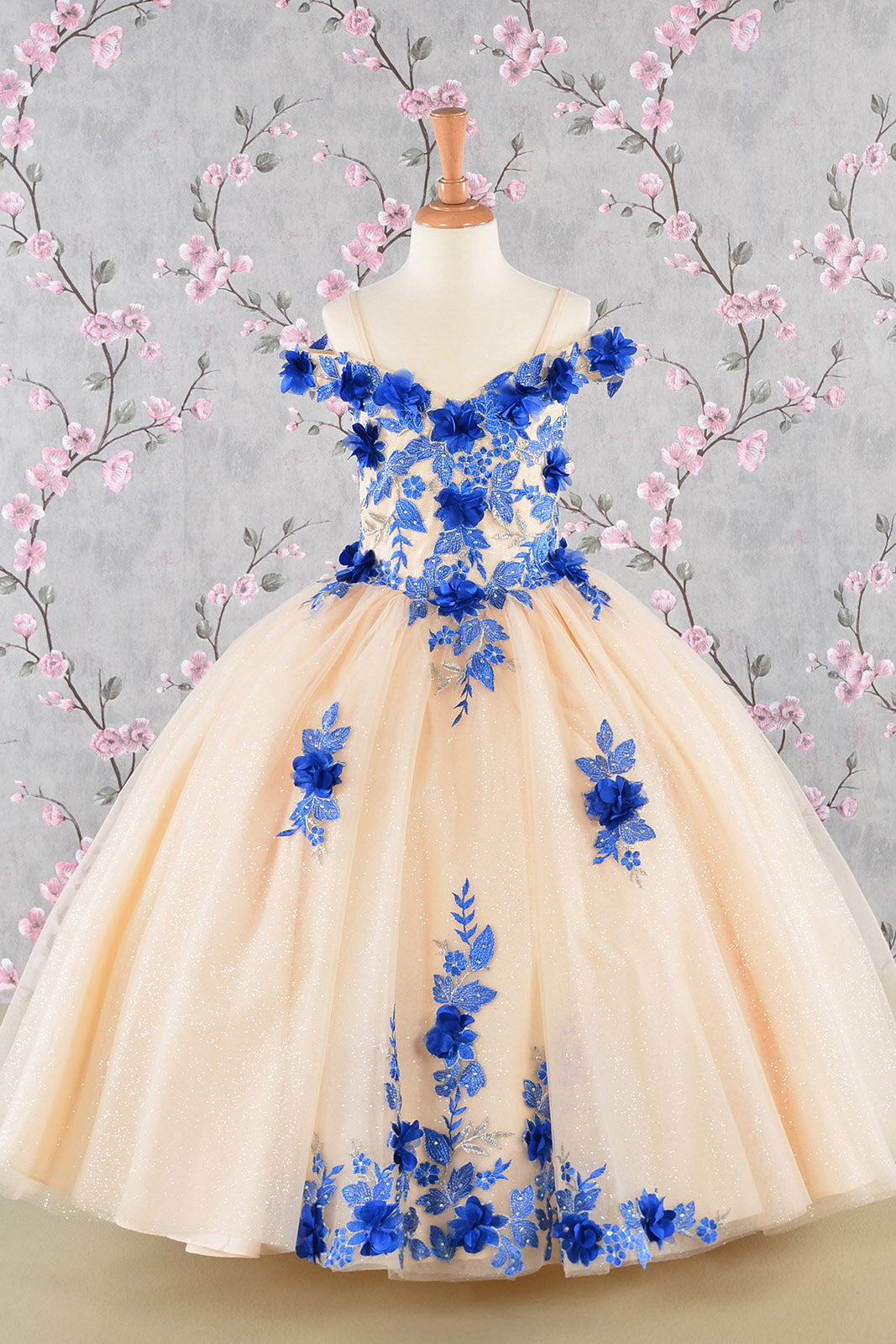 3-D Flower Embroidery Bead Mesh Kids Dress LuxuryLifeWay Online Store