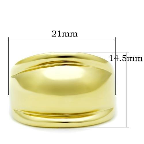 GL010 - IP Gold(Ion Plating) Brass Ring with No Stone LuxuryLifeWay Online Store