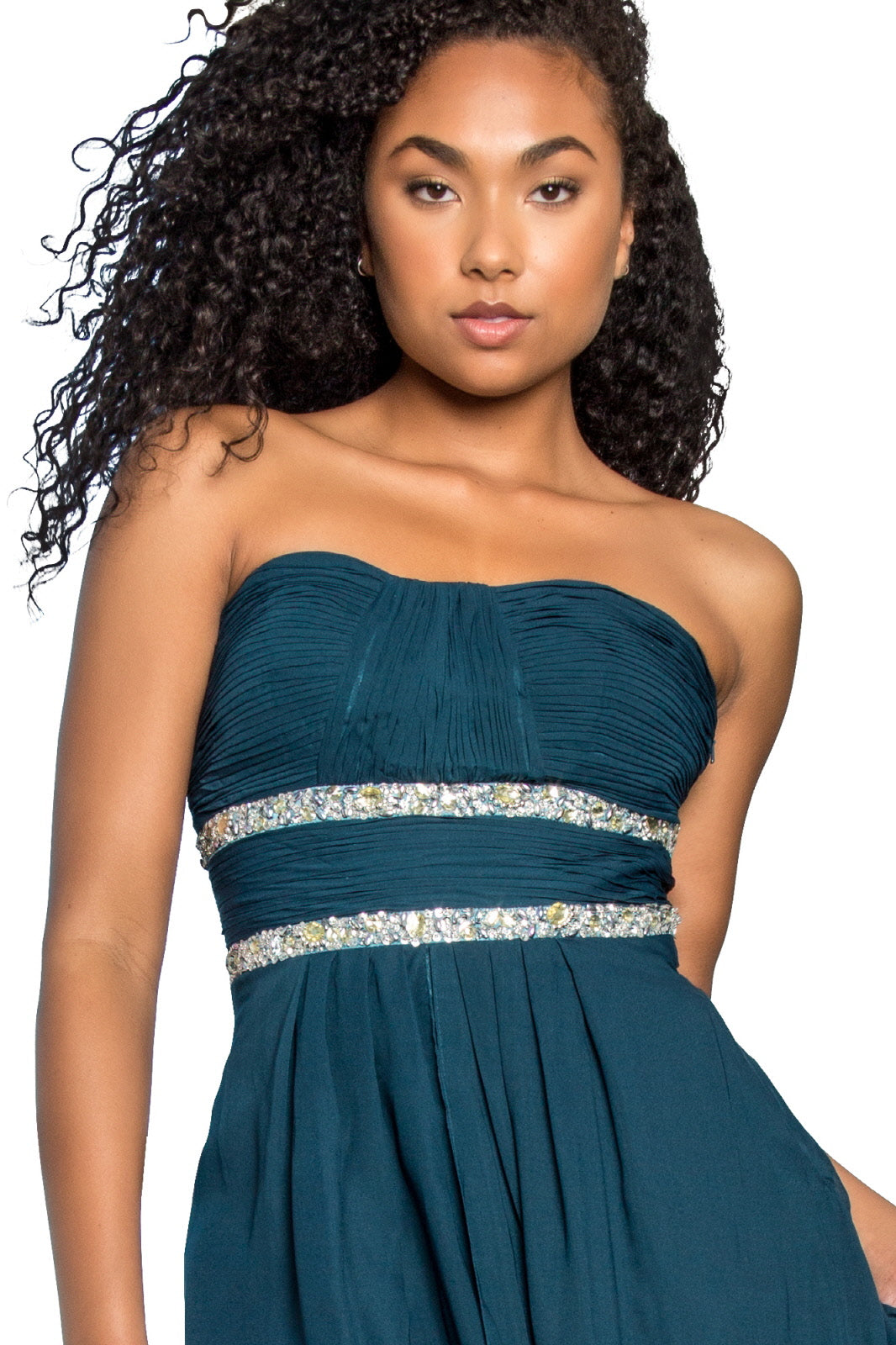 Strapless Floor Length Chiffon Dress with Sequin Detailing LuxuryLifeWay Online Store