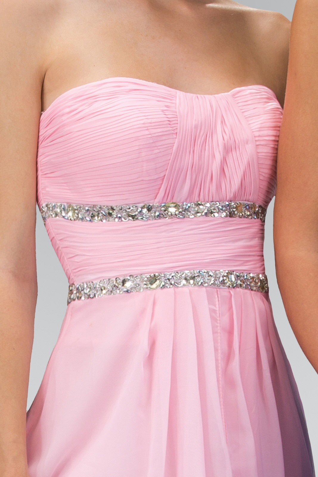 Strapless Floor Length Chiffon Dress with Sequin Detailing LuxuryLifeWay Online Store