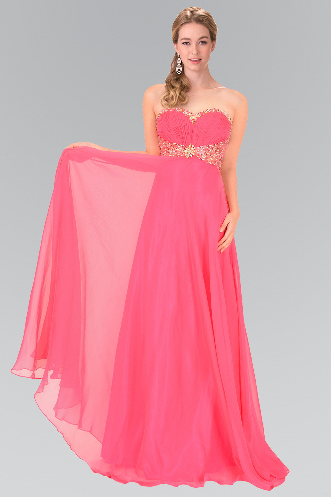 Sweetheart Chiffon Long Dress with Beaded Bodice LuxuryLifeWay Online Store