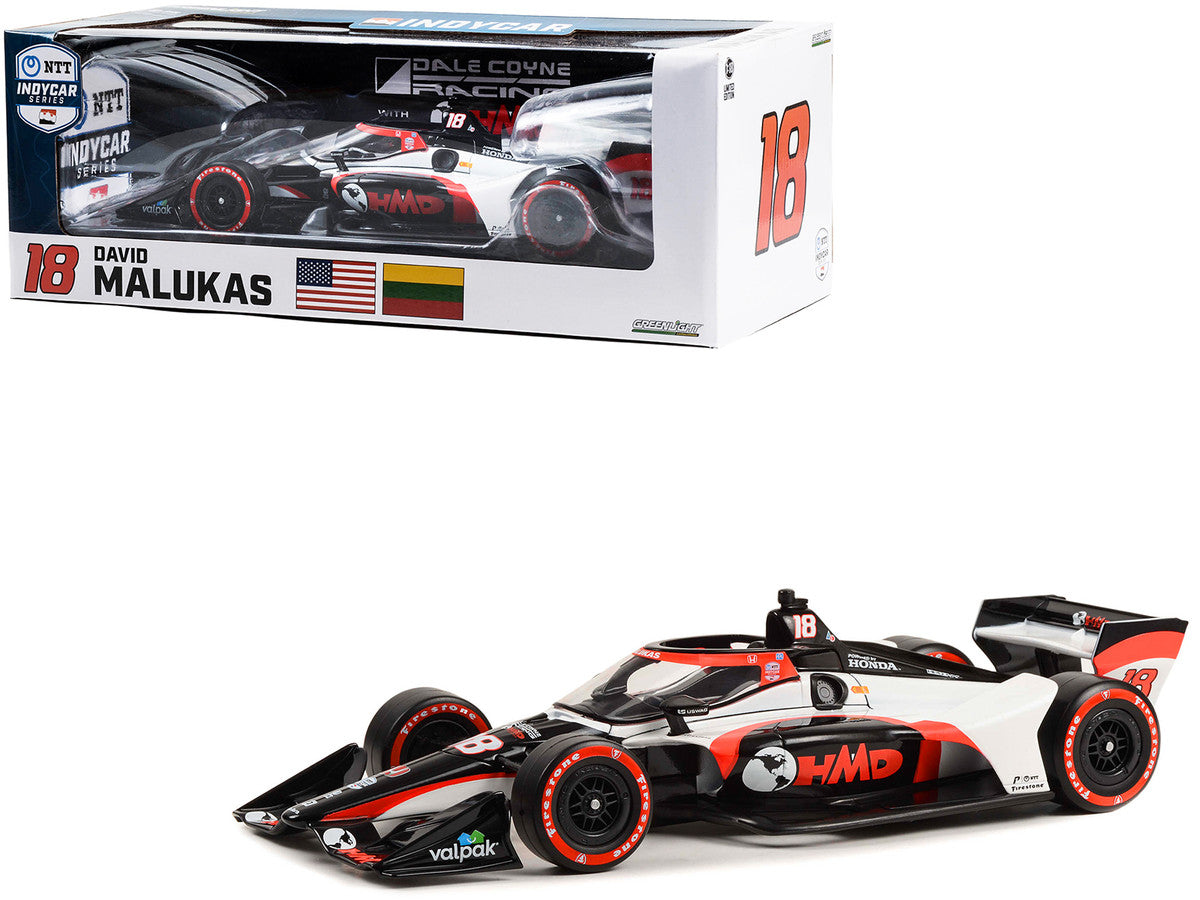 Dallara IndyCar #18 David Malukas "HMD Trucking" Dale Coyne Racing with HMD Motorsports (Road Course Configuration) "NTT IndyCar Series" (2023) 1/18 Diecast Model Car by Greenlight LuxuryLifeWay Online Store