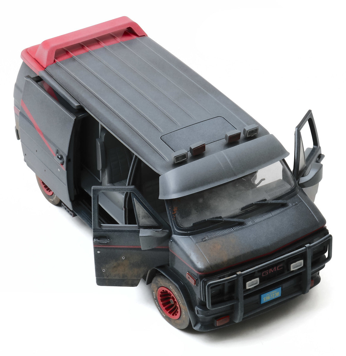 1983 GMC Vandura Black Weathered Version with Bullet Holes "The A-Team" (1983-1987) TV Series 1/18 Diecast Model Car by Greenlight LuxuryLifeWay Online Store
