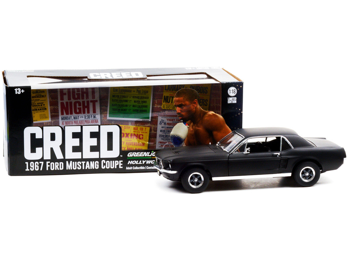 1967 Ford Mustang Coupe Matt Black (Adonis Creed's) "Creed" (2015) Movie 1/18 Diecast Model Car by Greenlight LuxuryLifeWay Online Store