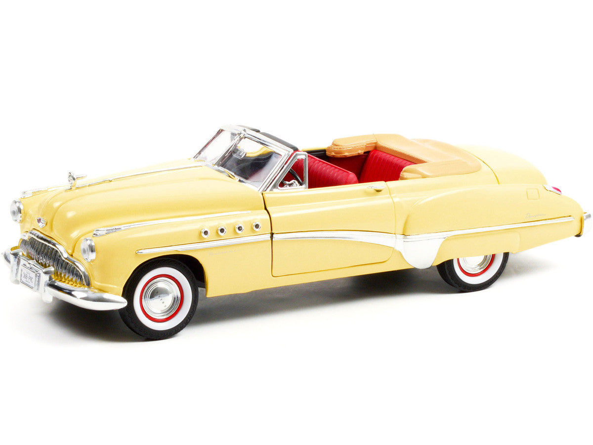 1949 Buick Roadmaster Convertible (Charlie Babbitt's) Yellow with Red Interior "Rain Man" (1988) Movie 1/18 Diecast Model Car by Greenlight LuxuryLifeWay Online Store