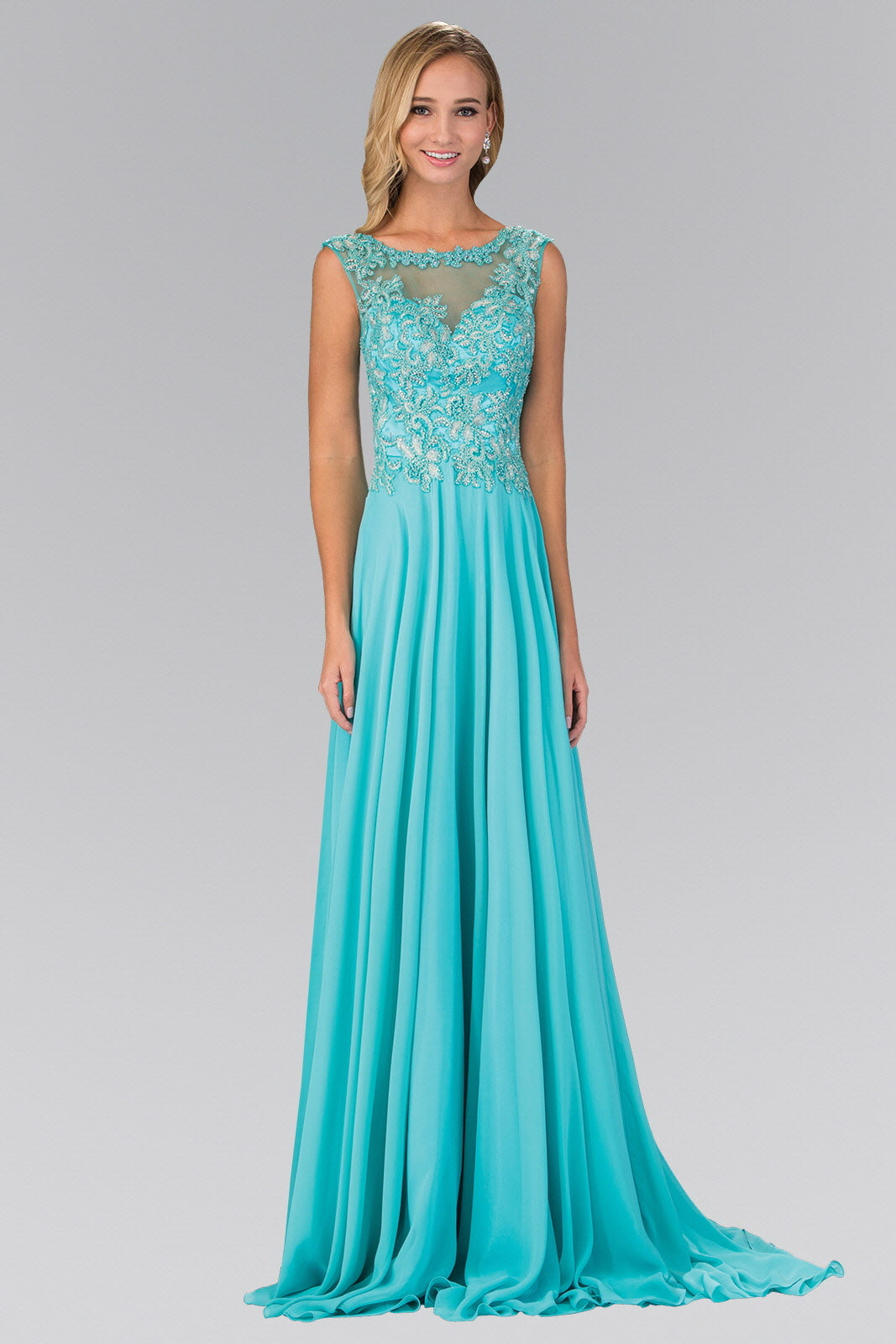 Bead Embellished Chiffon Floor Length Dress LuxuryLifeWay Online Store