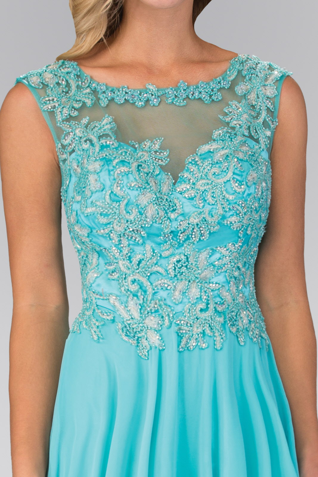 Bead Embellished Chiffon Floor Length Dress LuxuryLifeWay Online Store