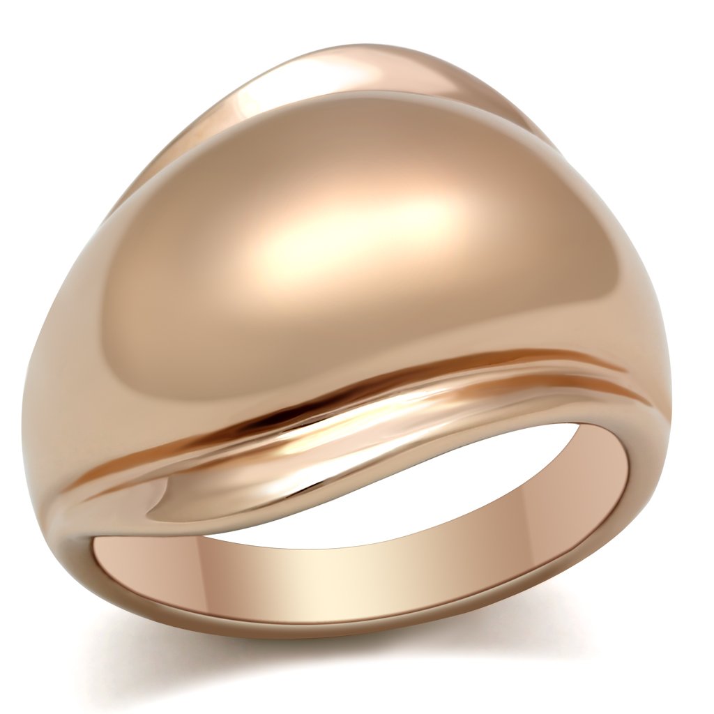 GL157 - IP Rose Gold(Ion Plating) Brass Ring with No Stone LuxuryLifeWay Online Store