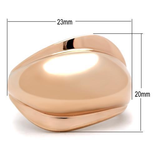 GL157 - IP Rose Gold(Ion Plating) Brass Ring with No Stone LuxuryLifeWay Online Store