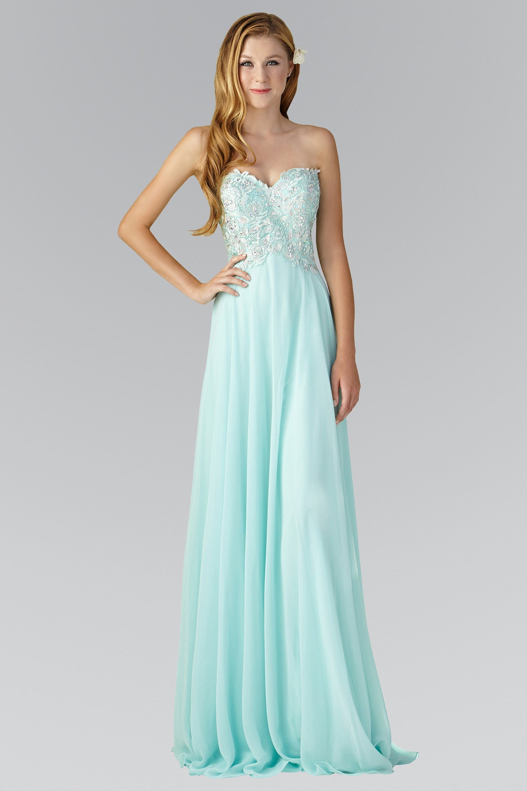 Strapless Chiffon Long Dress with Sweetheart Neckline LuxuryLifeWay Online Store