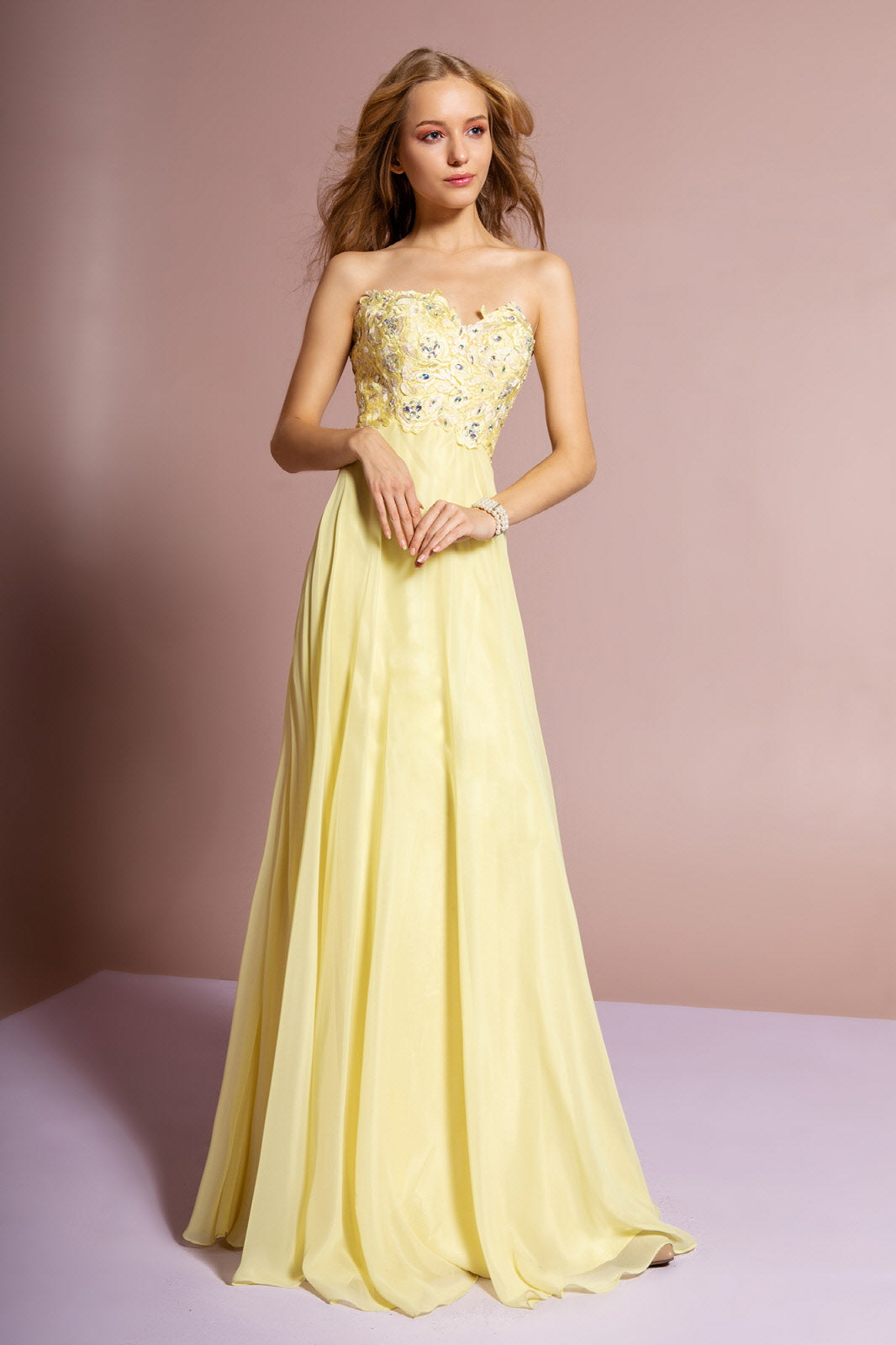 Strapless Chiffon Long Dress with Sweetheart Neckline LuxuryLifeWay Online Store