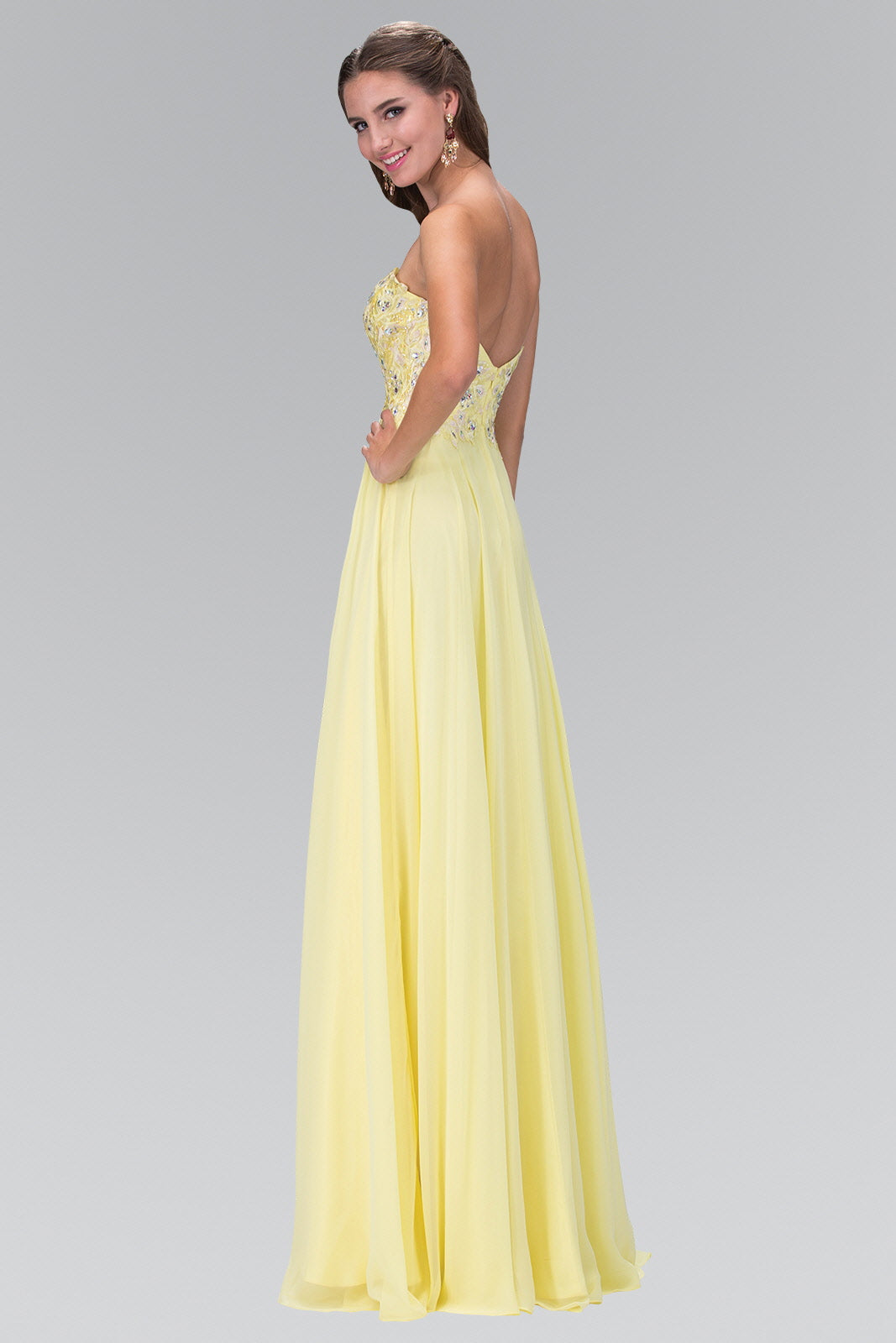 Strapless Chiffon Long Dress with Sweetheart Neckline LuxuryLifeWay Online Store