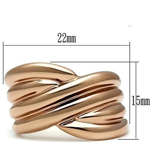GL205 - IP Rose Gold(Ion Plating) Brass Ring with No Stone LuxuryLifeWay Online Store