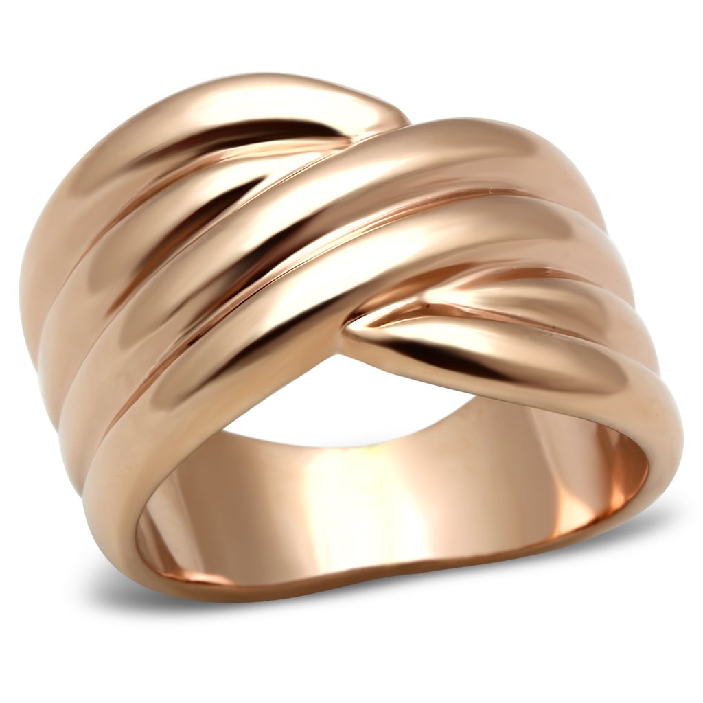 GL205 - IP Rose Gold(Ion Plating) Brass Ring with No Stone LuxuryLifeWay Online Store