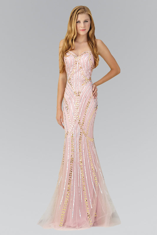 Strapless Sweetheart Long Dress with Bead Detailing LuxuryLifeWay Online Store