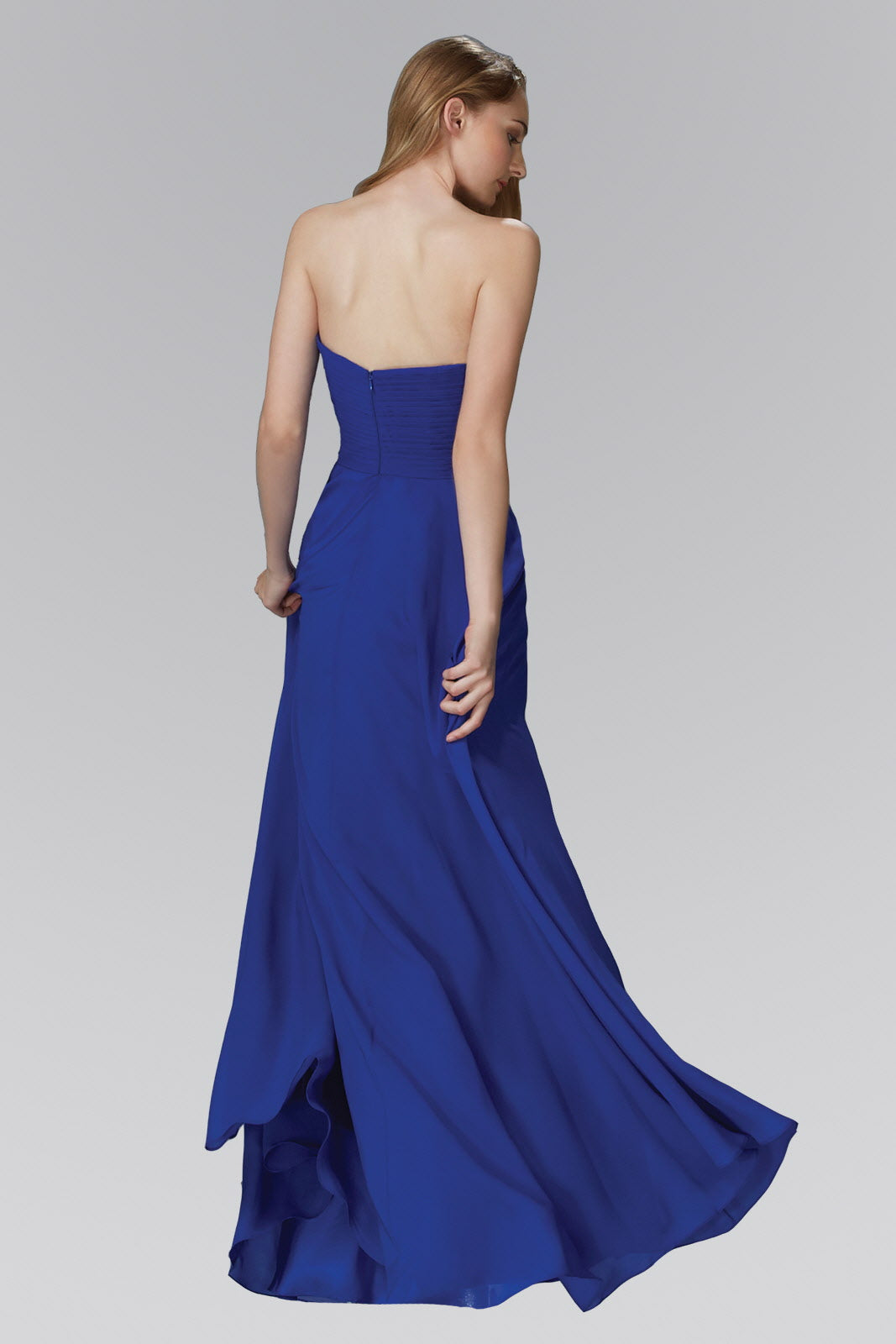 Strapless Sweetheart Chiffon Long Dress with Jewel Embellished Bodice LuxuryLifeWay Online Store