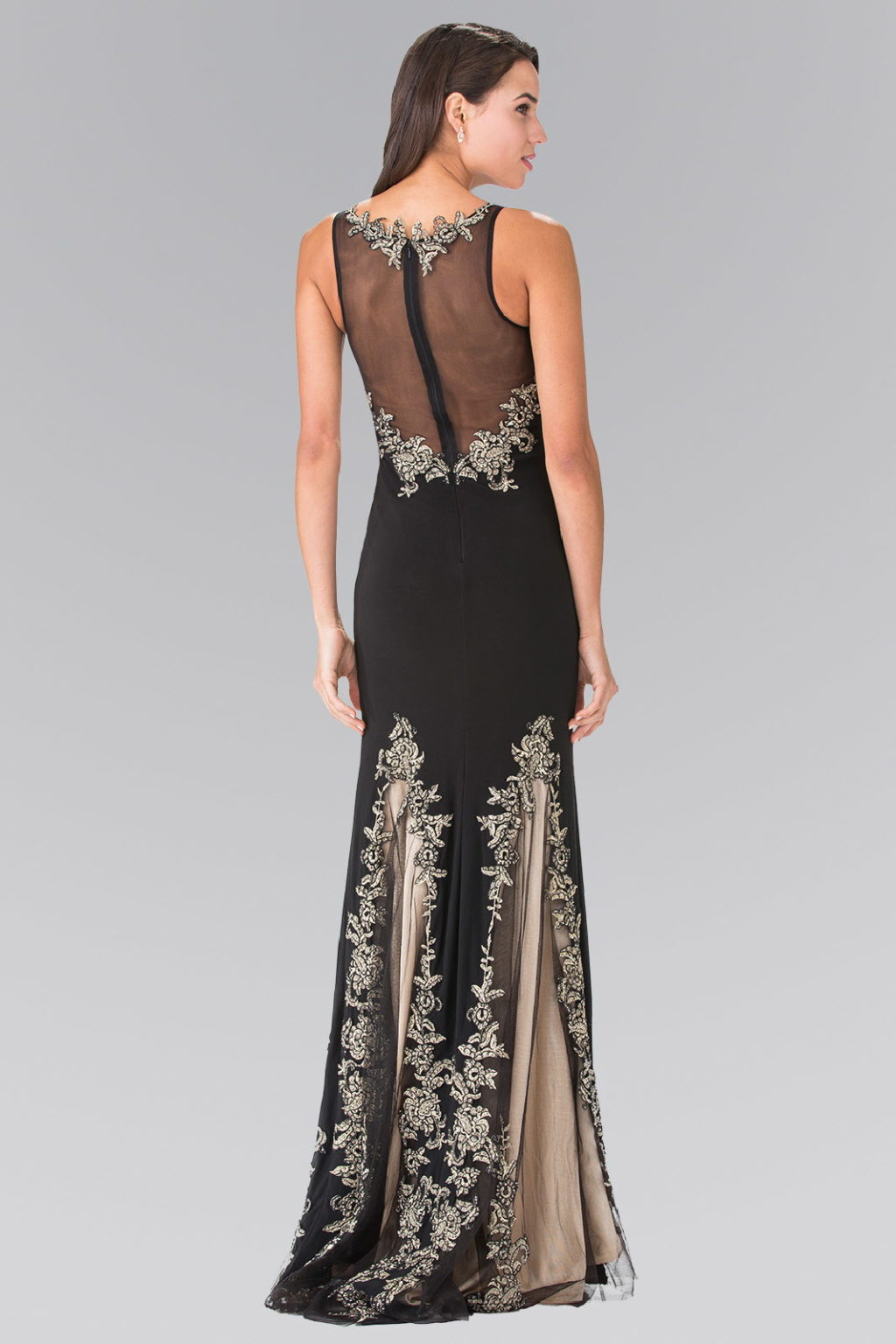 Long High Neck Dress Accented with Embroidery LuxuryLifeWay Online Store