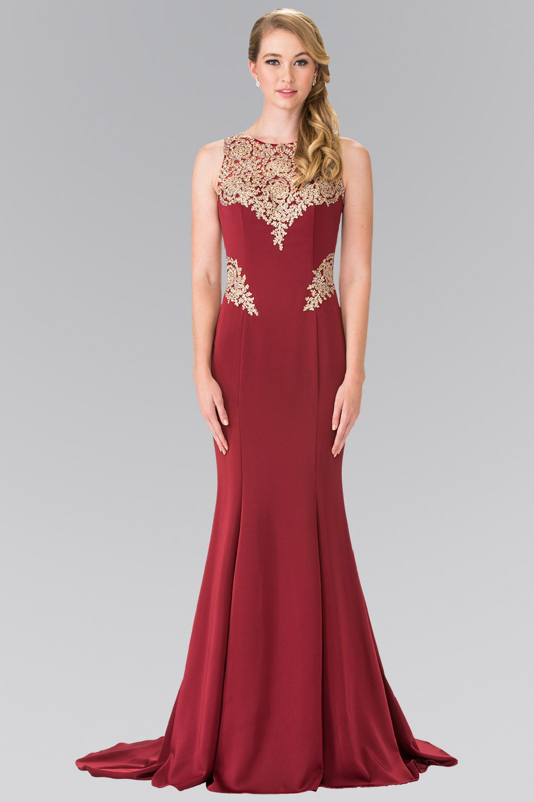 Embroidery Rome Jersey Long Dress with Open Back LuxuryLifeWay Online Store