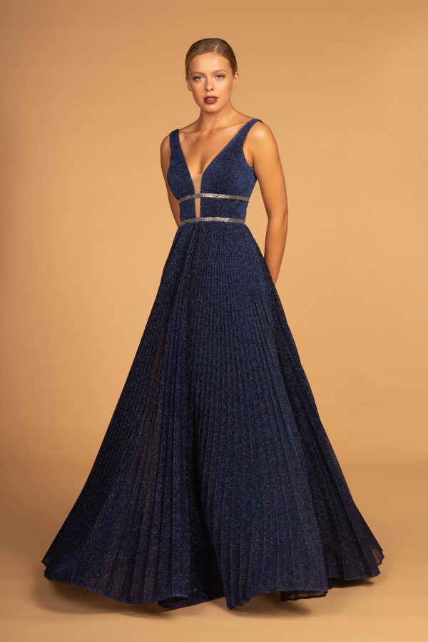 Metallic Jewel V-Back Long Dress LuxuryLifeWay Online Store