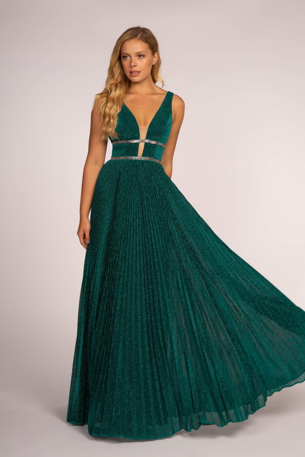 Metallic Jewel V-Back Long Dress LuxuryLifeWay Online Store