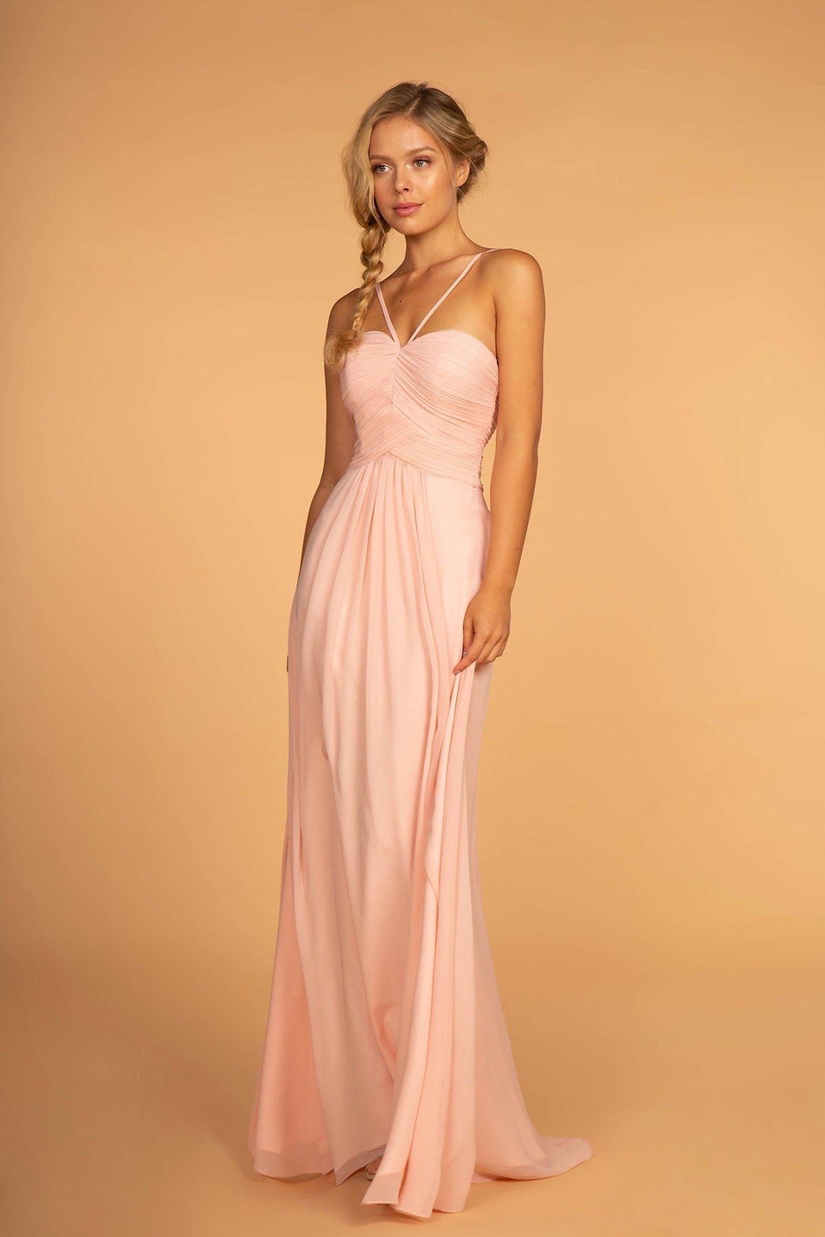 Chiffon Ruched-Bodice Long Dress LuxuryLifeWay Online Store