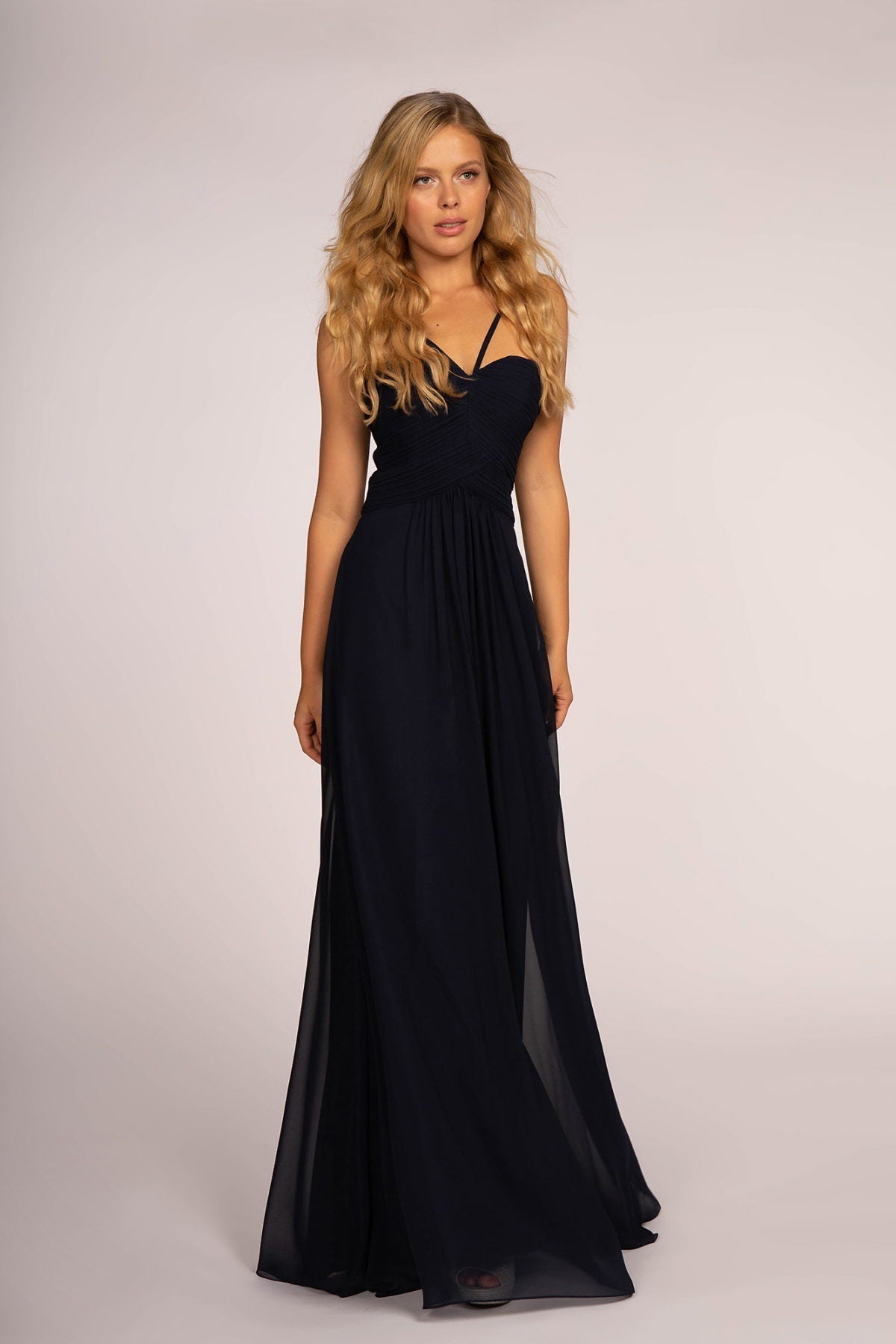 Chiffon Ruched-Bodice Long Dress LuxuryLifeWay Online Store