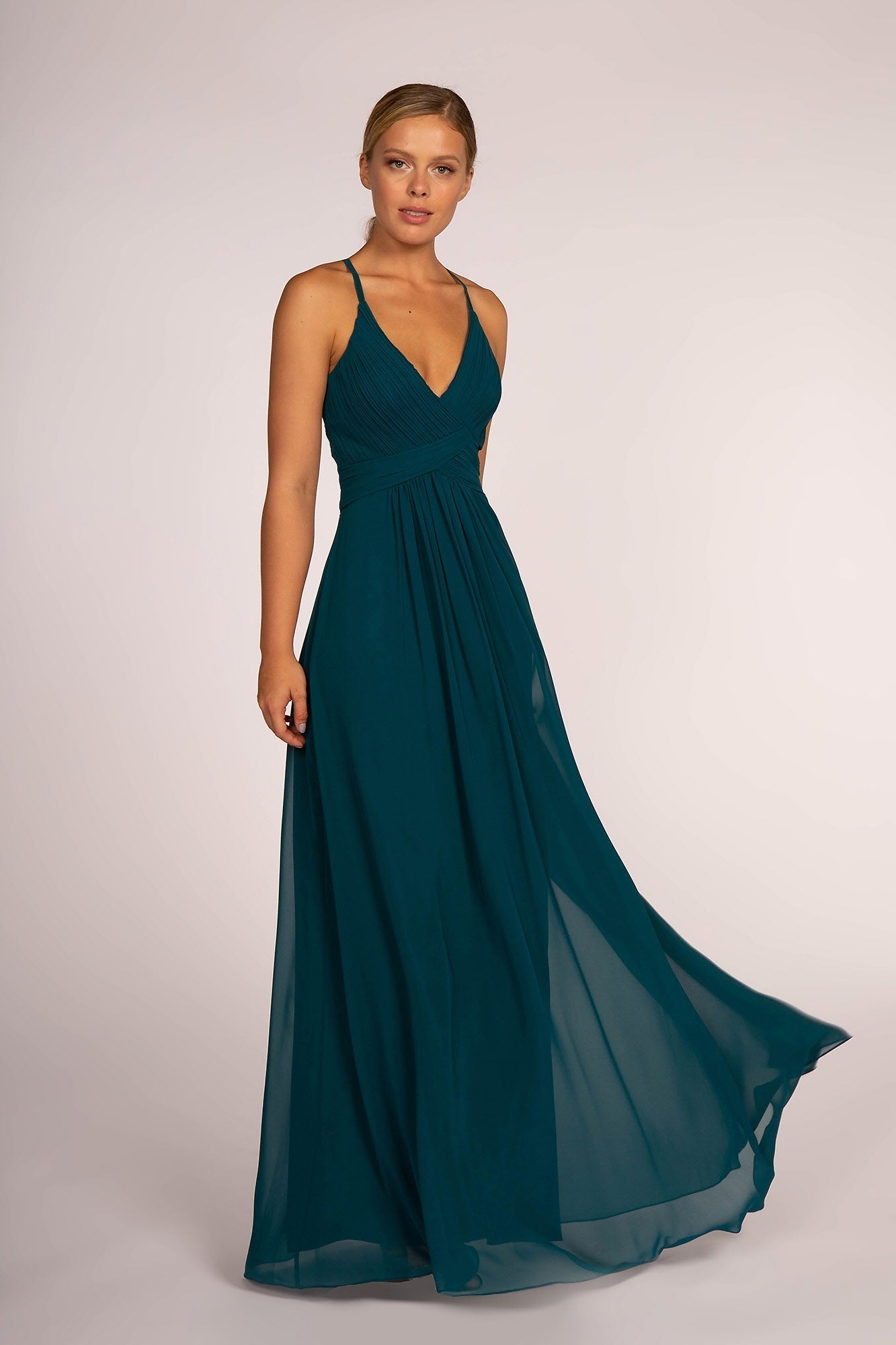 Chiffon Ruched Bodice Long Dress LuxuryLifeWay Online Store