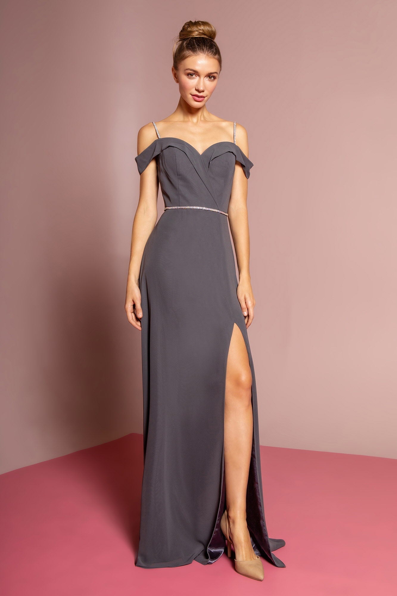 Chiffon Rhinestone Straps Long Dress LuxuryLifeWay Online Store