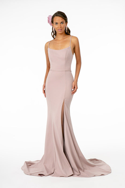 Rome Jersey Illusion Side Slit Long Dress LuxuryLifeWay Online Store