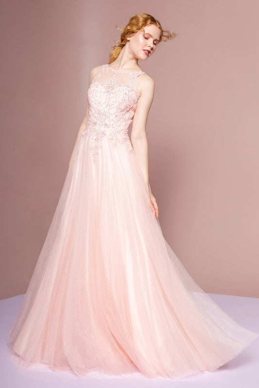 Floral Lace Embellished Bodice Mesh A-Line Dress LuxuryLifeWay Online Store