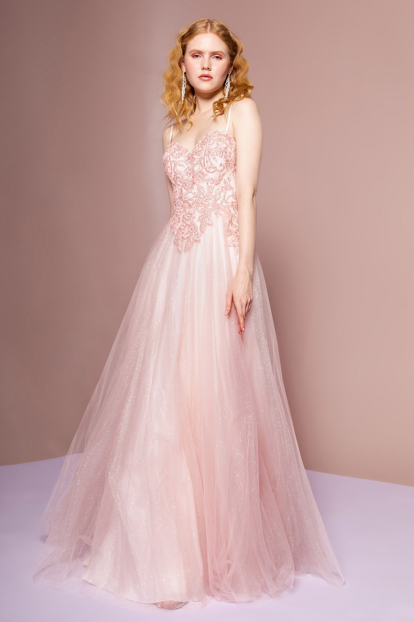 Embroidered Bodice and Mesh Glitter Floor Length Skirt LuxuryLifeWay Online Store