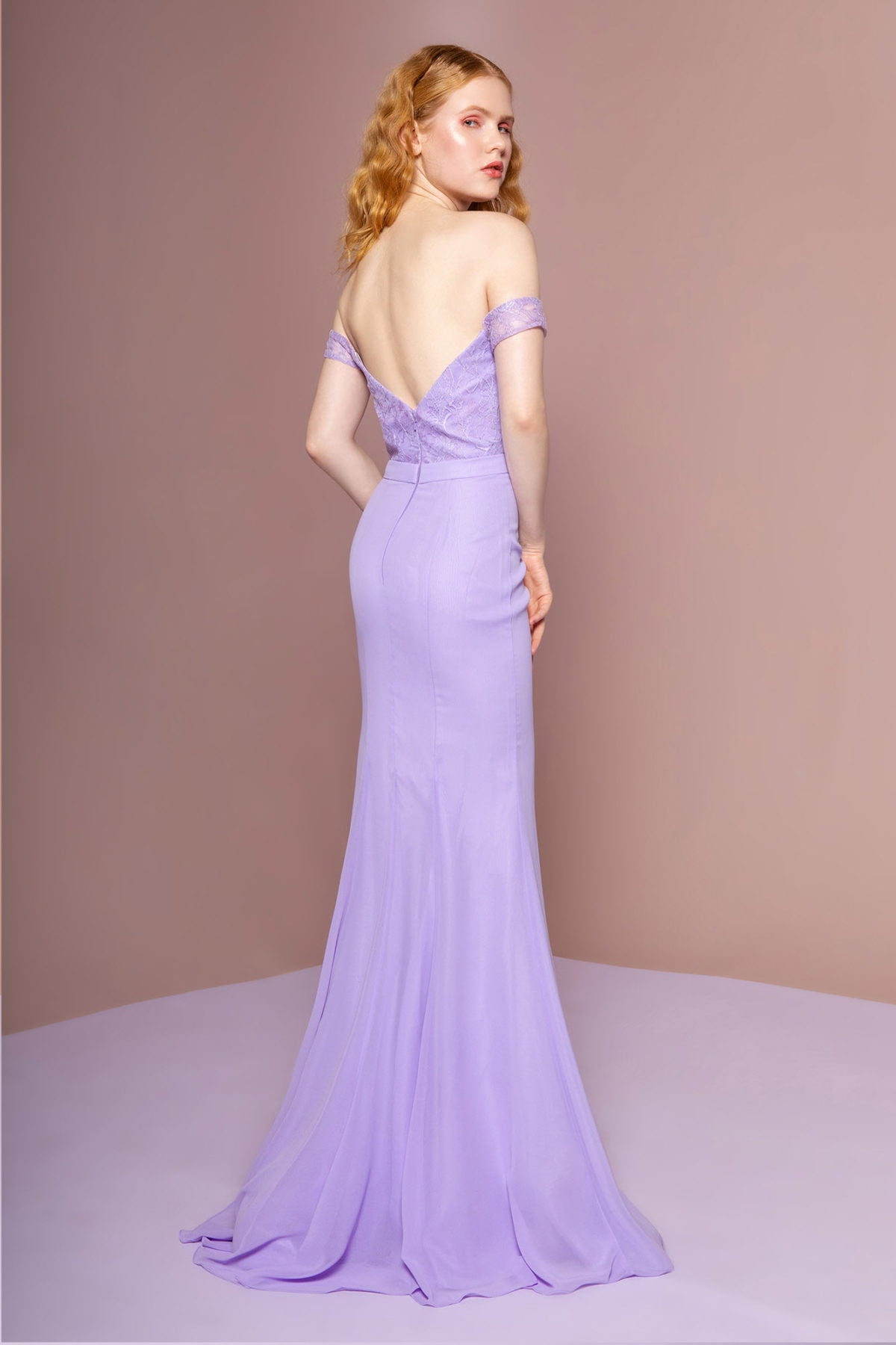 Lace Embellished Bodice Chiffon Mermaid Long Dress LuxuryLifeWay Online Store