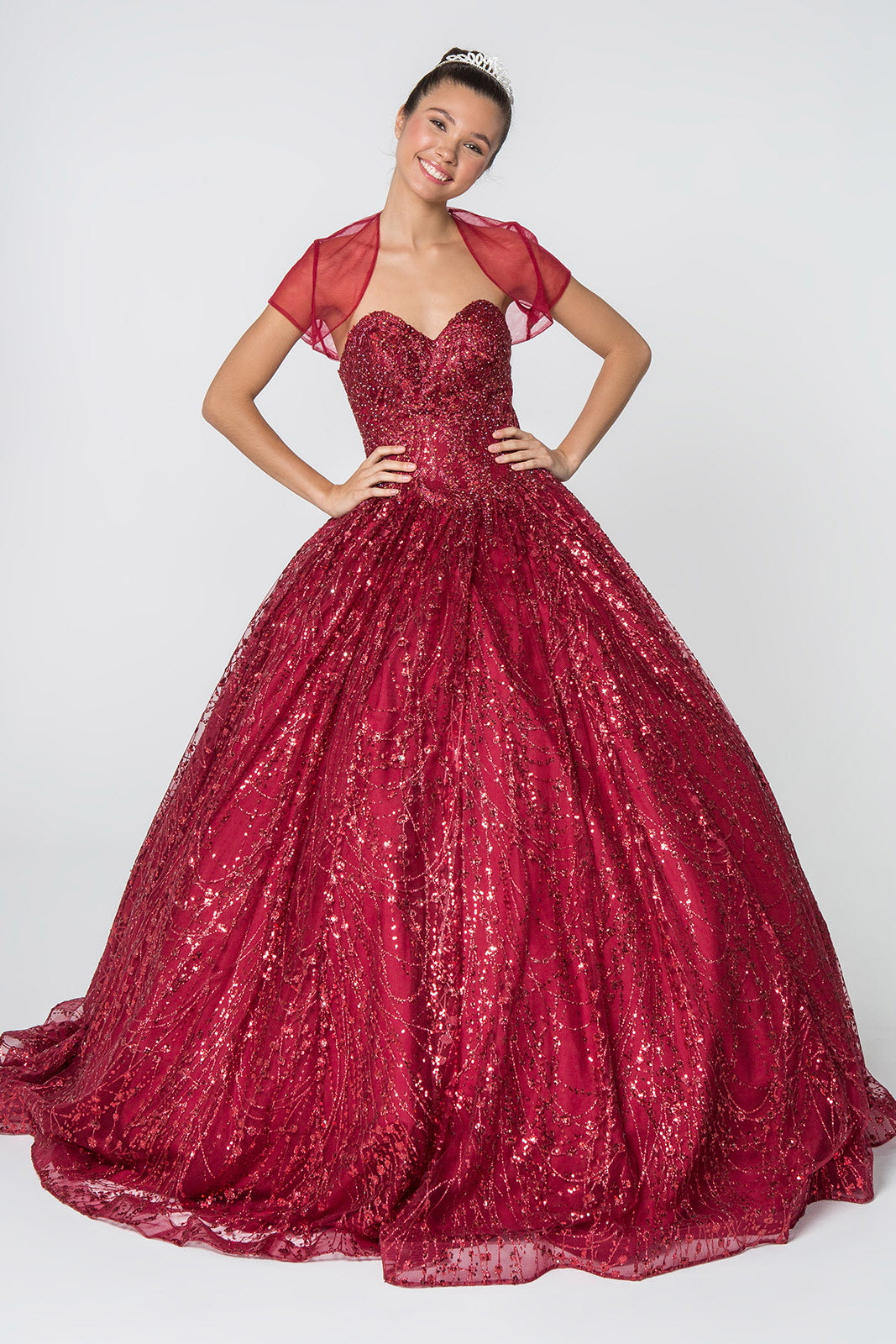 Glitter and Jewel Embellished Quinceanera Dress LuxuryLifeWay Online Store