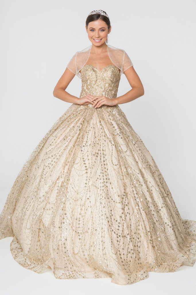 Glitter and Jewel Embellished Quinceanera Dress LuxuryLifeWay Online Store