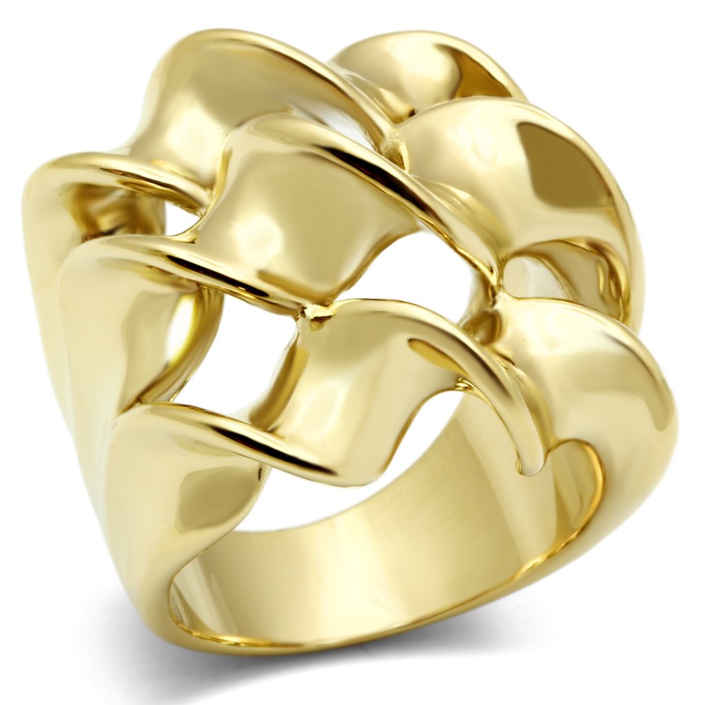 GL288 - IP Gold(Ion Plating) Brass Ring with No Stone LuxuryLifeWay Online Store