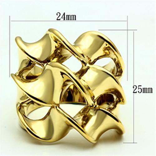 GL288 - IP Gold(Ion Plating) Brass Ring with No Stone LuxuryLifeWay Online Store