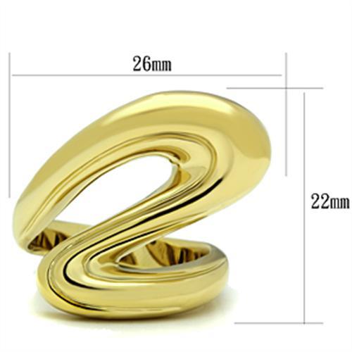 GL290 - IP Gold(Ion Plating) Brass Ring with No Stone LuxuryLifeWay Online Store