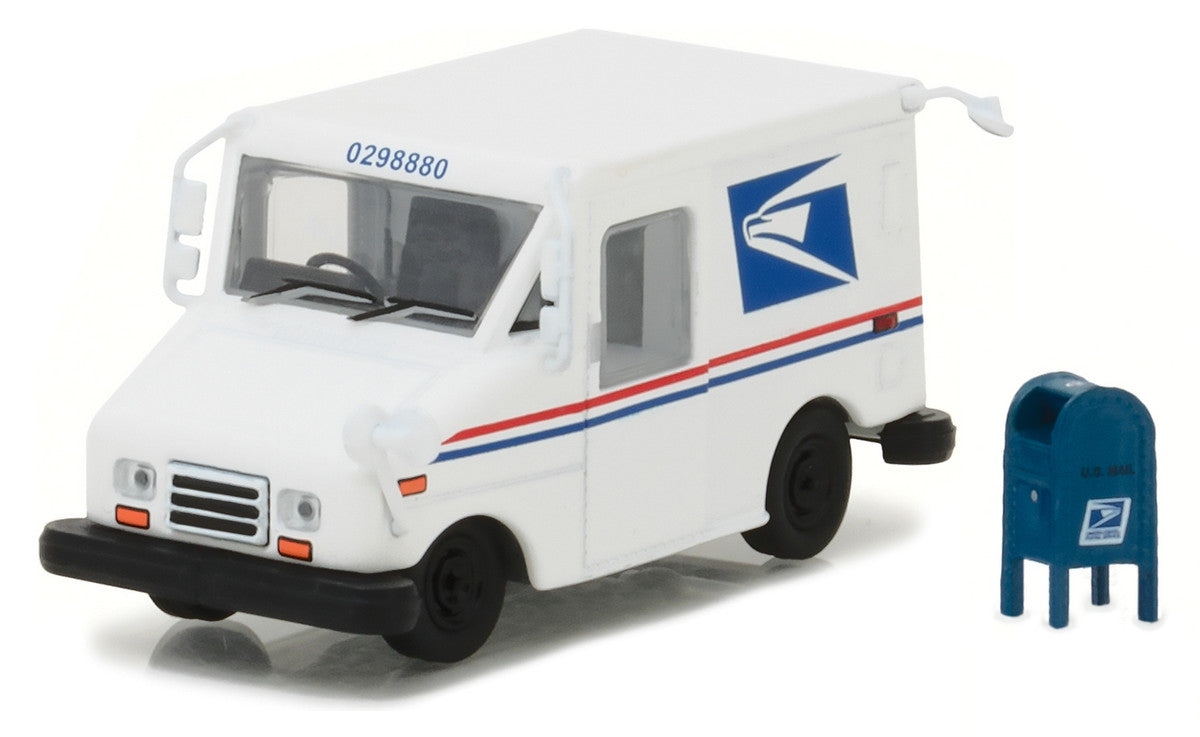 "United States Postal Service" (USPS) Long Life Postal Mail Delivery Vehicle (LLV) with Mailbox Accessory "Hobby Exclusive" 1/64 Diecast Model Car by Greenlight LuxuryLifeWay Online Store