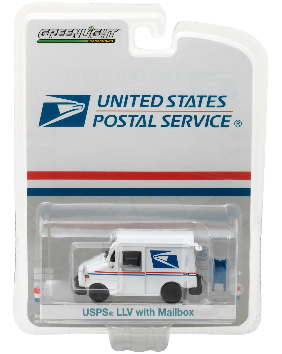 "United States Postal Service" (USPS) Long Life Postal Mail Delivery Vehicle (LLV) with Mailbox Accessory "Hobby Exclusive" 1/64 Diecast Model Car by Greenlight LuxuryLifeWay Online Store