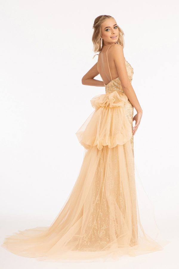 Glitter Embellished Mesh Mermaid Dress w/ Jewel Embellishment and Detached Layer LuxuryLifeWay Online Store
