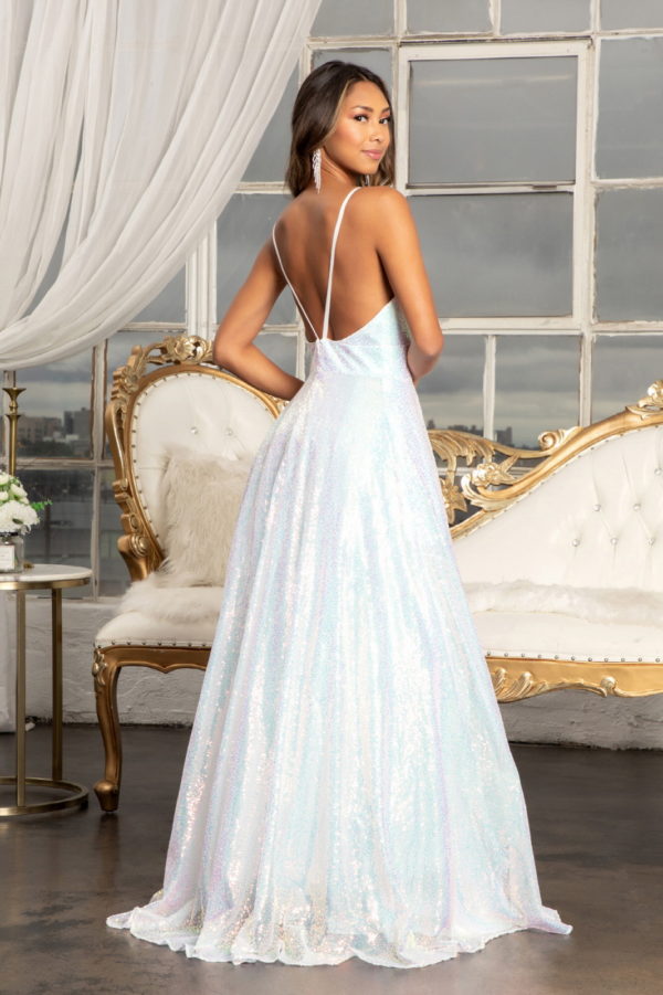 Illusion Sweetheart Sequin A-line Dress w/ Side Slit LuxuryLifeWay Online Store